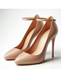 Scarpe eleganti beige con tacco