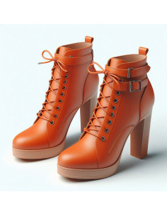 Stivale arancione con tacco